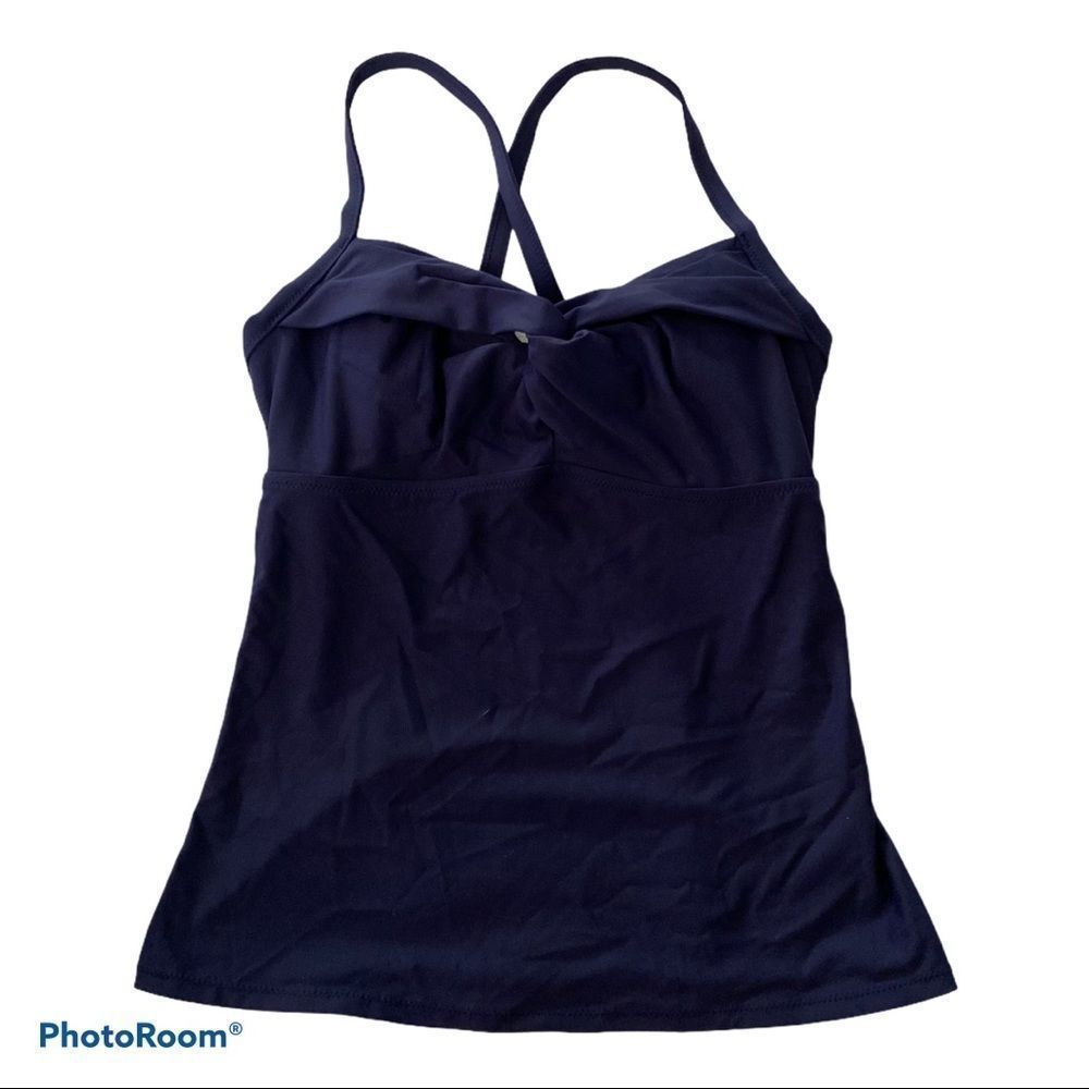 Athleta Twist Up Tankini Top 34B/C NWT (Navy) Dress Blue Small​